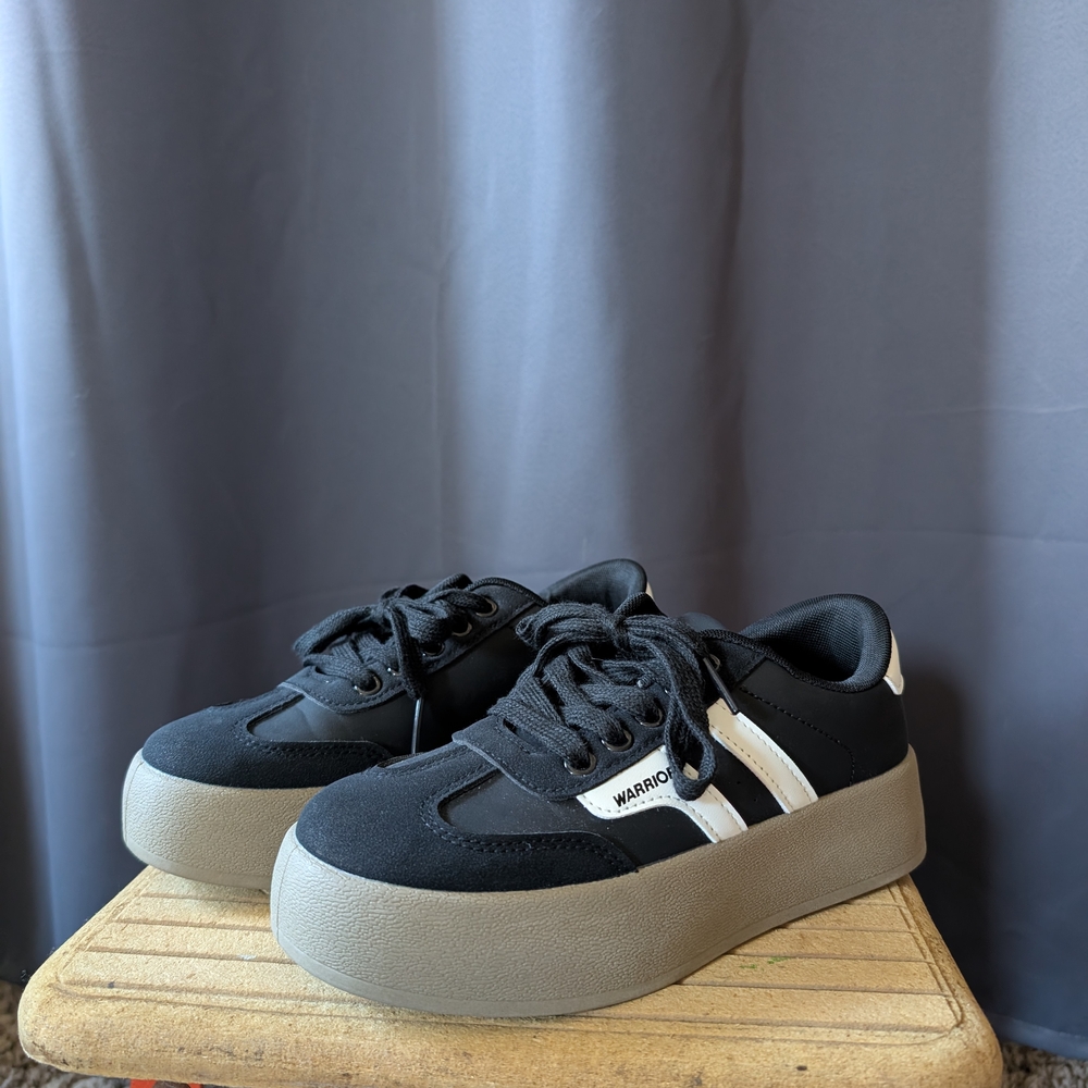 Black and White Platform Sneakers